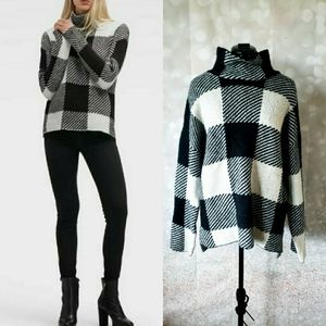 DKNY Plaid Turtleneck Sweater
